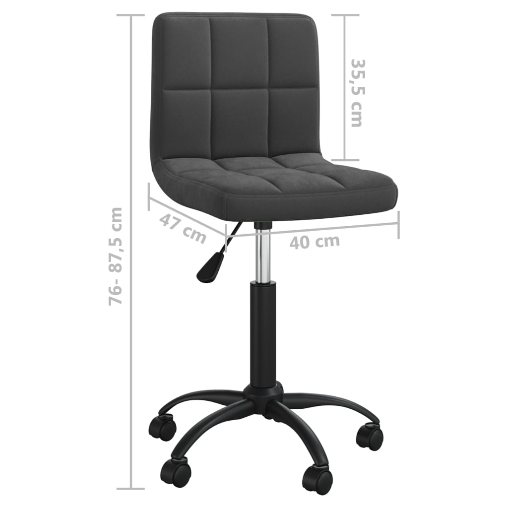vidaXL Obrotowe krzesło stołowe, czarne, tapicerowane aksamitem