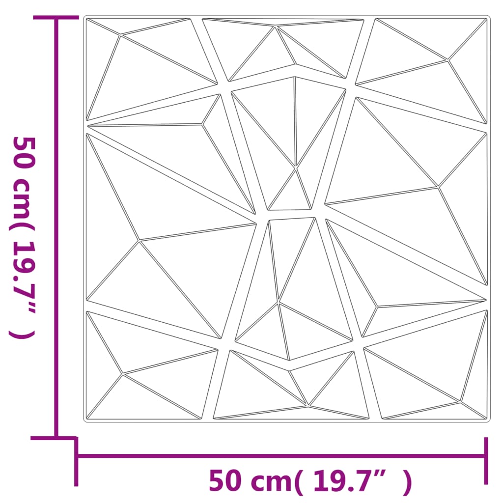 vidaXL Panele ścienne, 48 szt., zielone, 50x50 cm, XPS, 12 m², diament