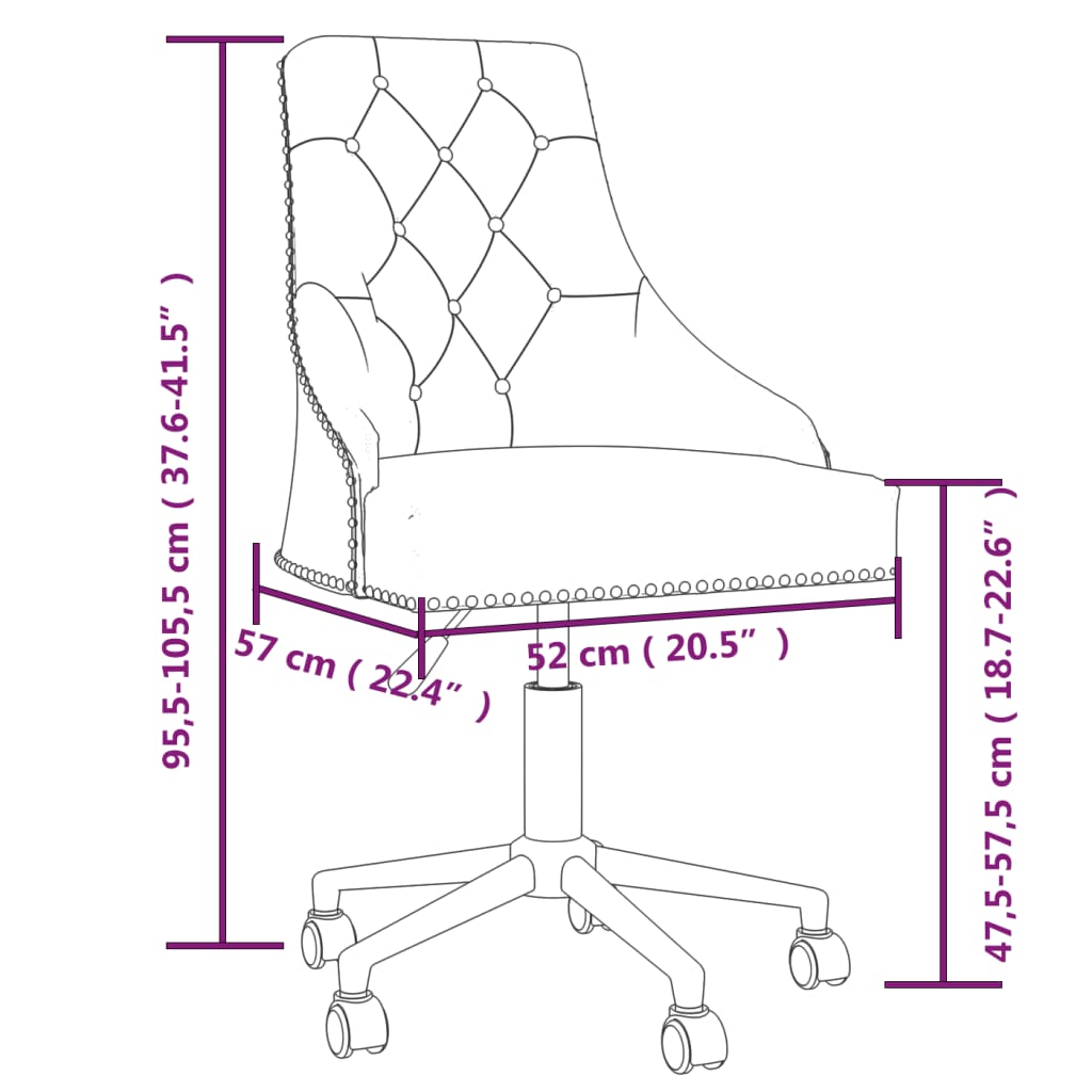 vidaXL Obrotowe krzesło stołowe, brązowe, obite aksamitem