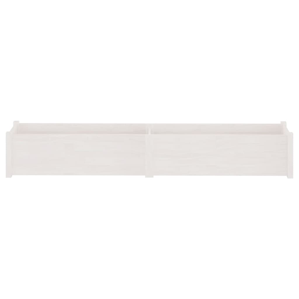 vidaXL Donice ogrodowe, 2 szt., biała, 200x31x31 cm, drewno sosnowe