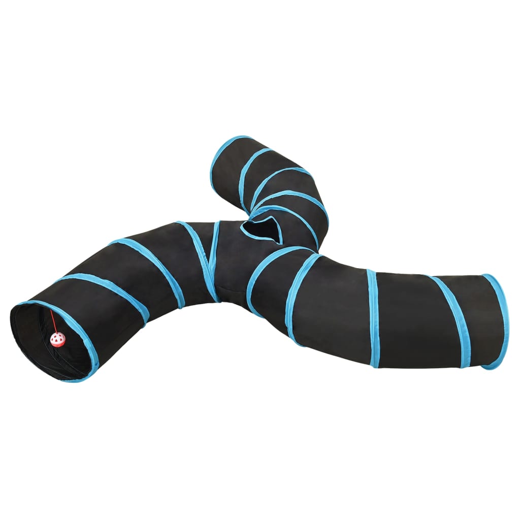vidaXL Tunel dla kotów, trójstronny, czarno-niebieski 25 cm, poliester