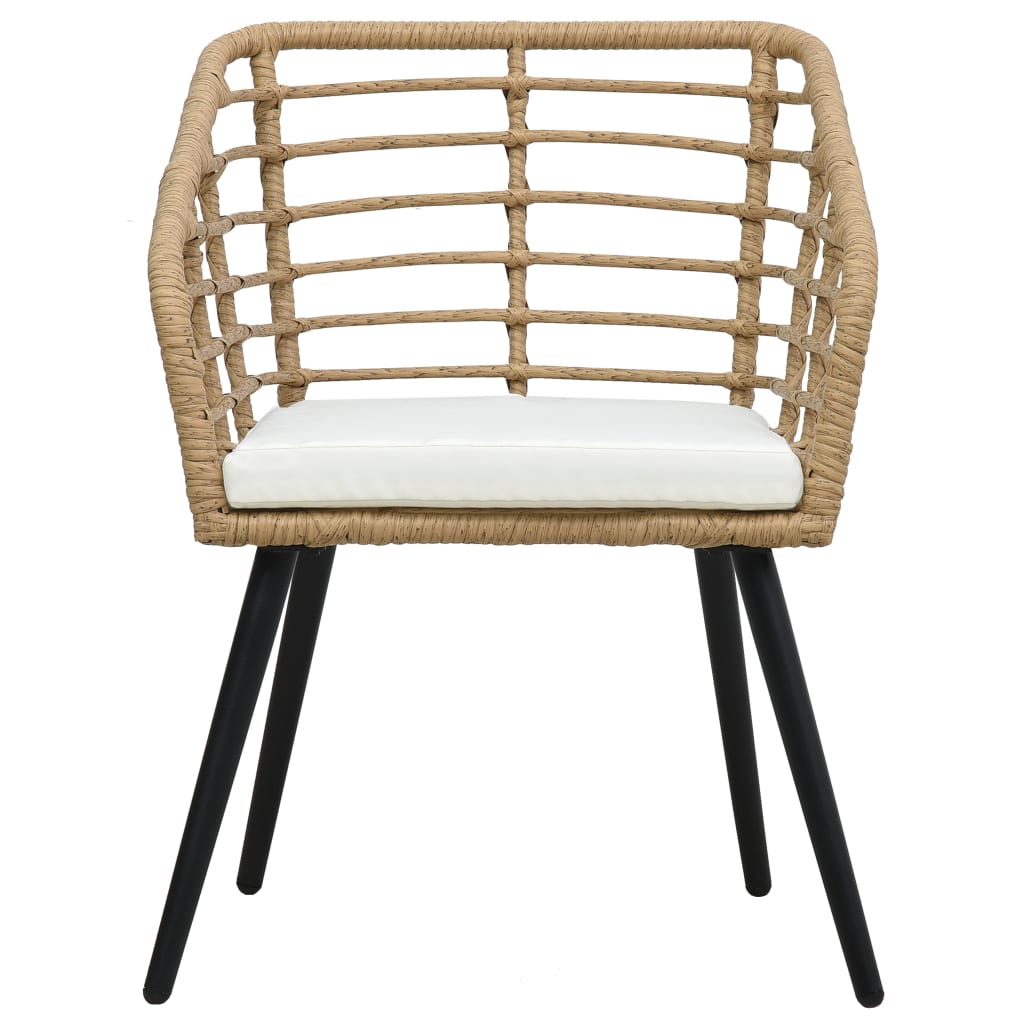 vidaXL Krzesła ogrodowe z poduszkami, 2 szt., polirattan, kolor dębowy