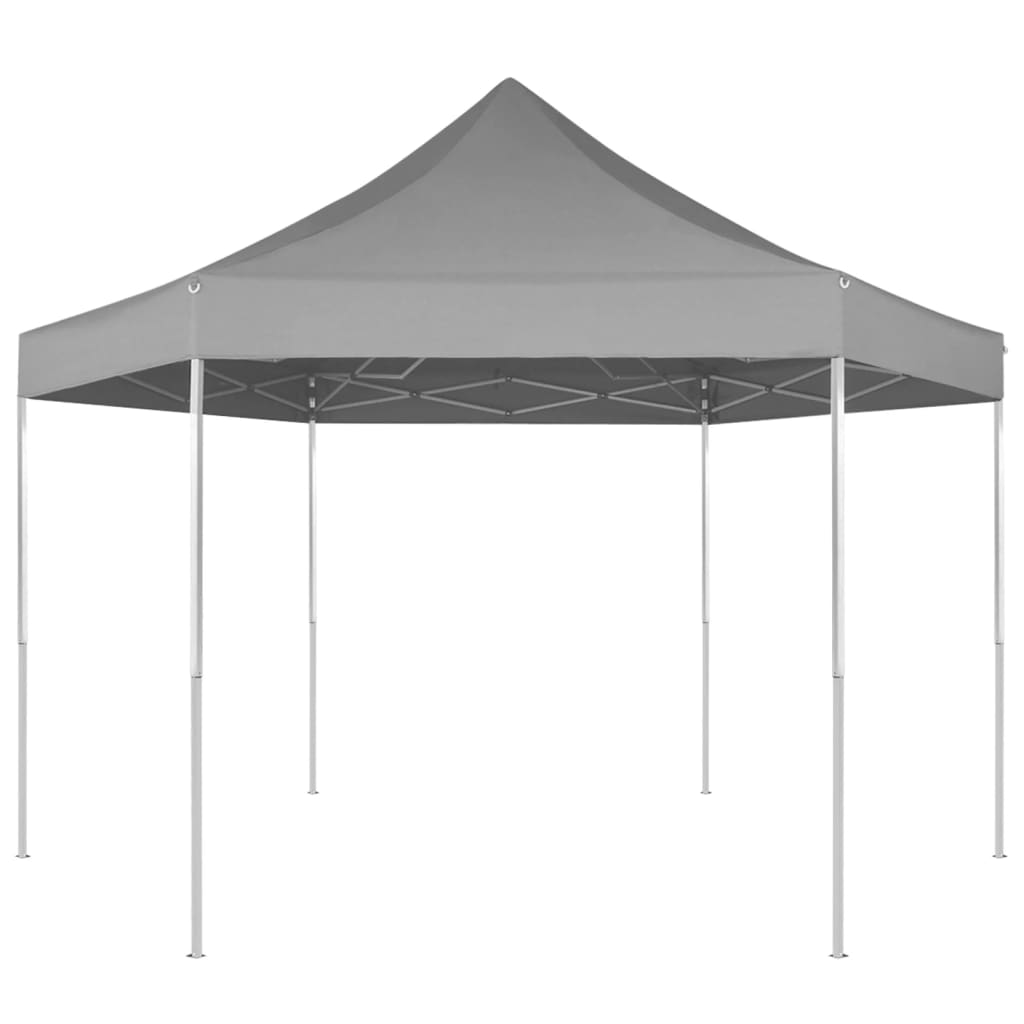 vidaXL Rozkładany namiot ogrodowy, sześciokątny, 3,6x3,1 m, szary