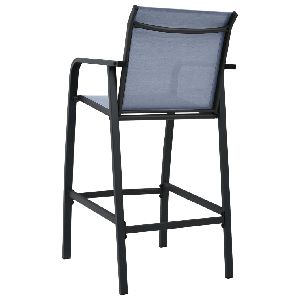 vidaXL Ogrodowe krzesła barowe, 2 szt., szare, tworzywo textilene