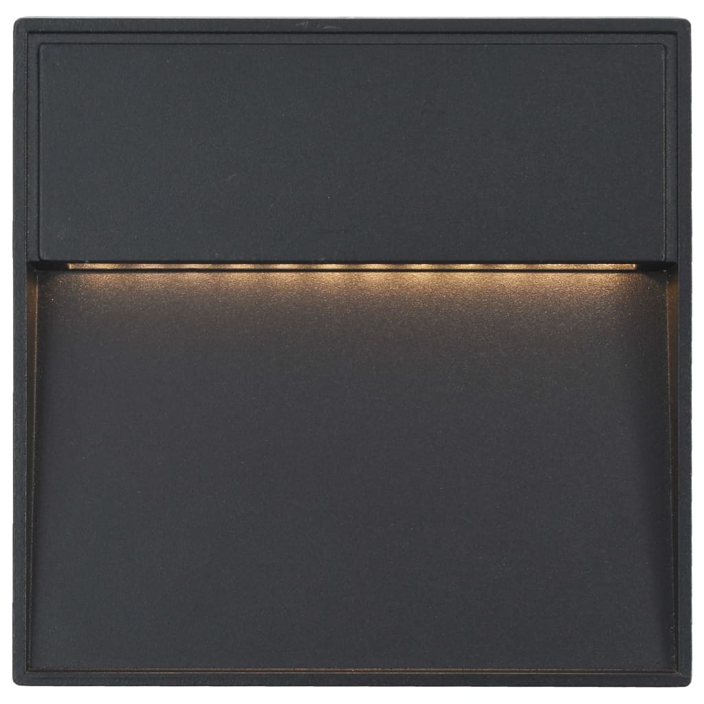 vidaXL Lampy ścienne zewnętrzne LED, 2 szt., 3 W, czarne, kwadratowe