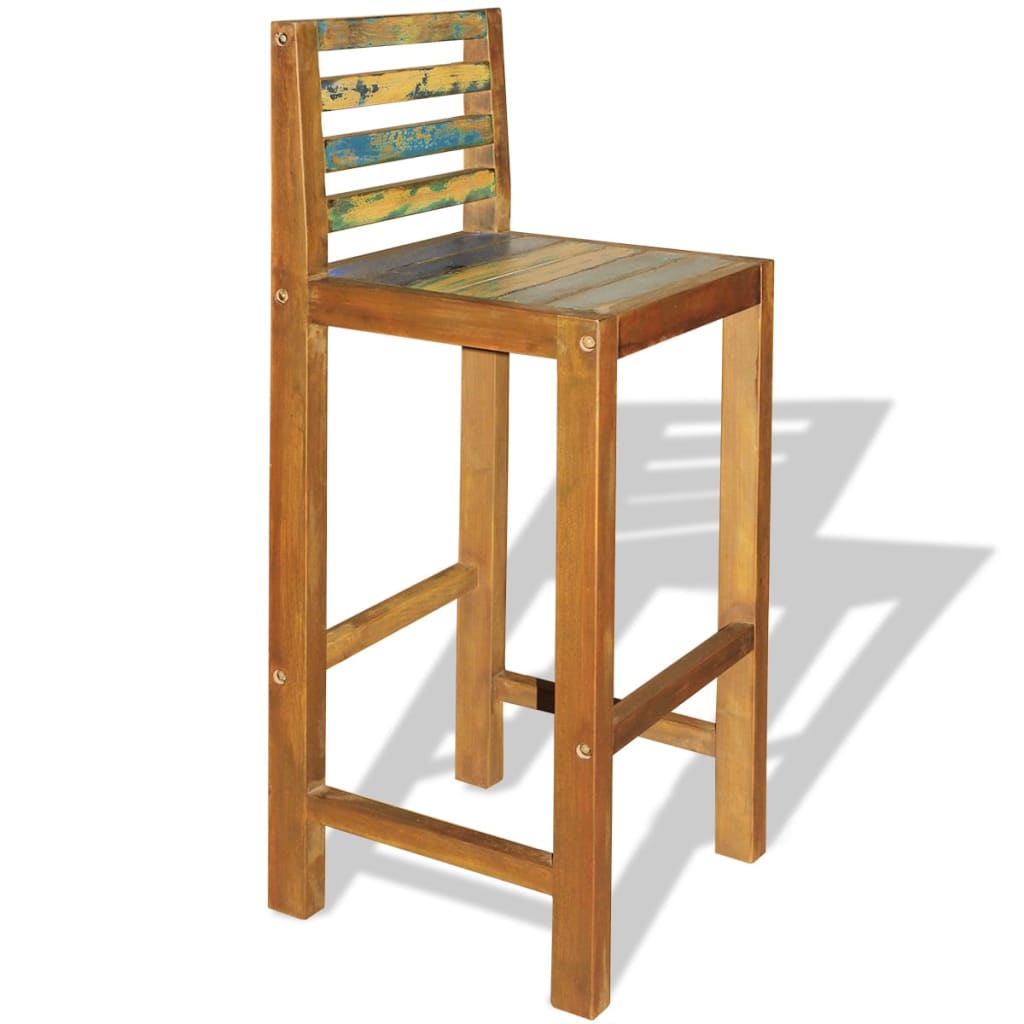 vidaXL Krzesła barowe, 2 szt., lite drewno z odzysku