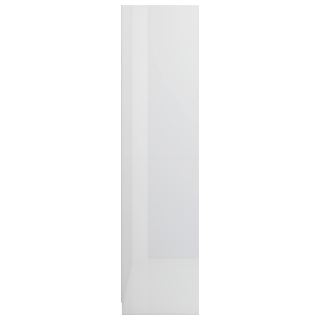 vidaXL Szafa, wysoki połysk, biała, 100x50x200 cm