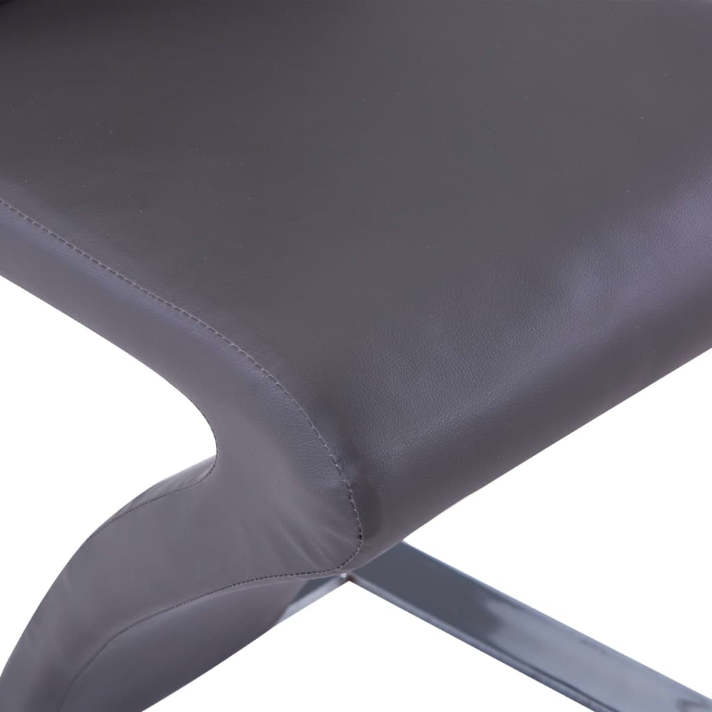 vidaXL Krzesła o zygzakowatej formie, 4 szt., szare, sztuczna skóra
