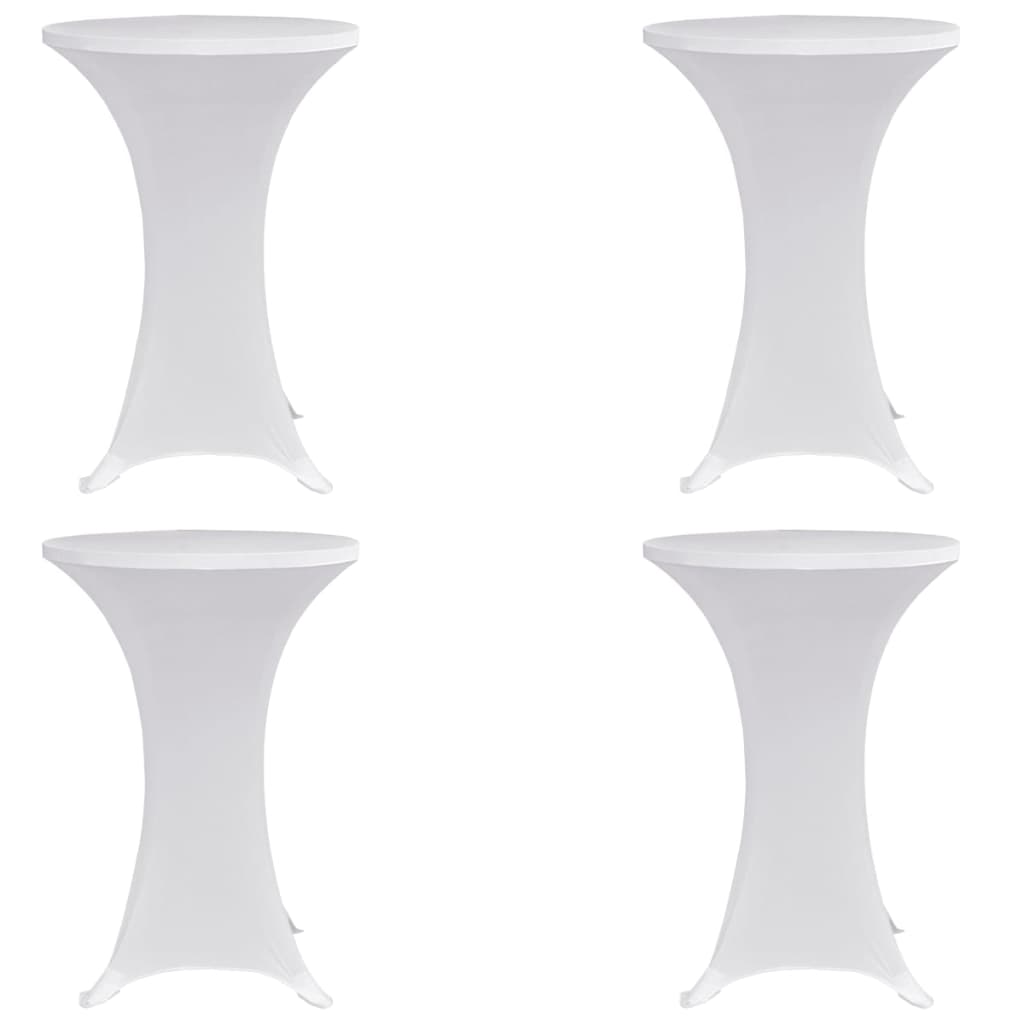 vidaXL Pokrowce na stół barowy, Ø 60 cm, białe, elastyczne, 4 szt.
