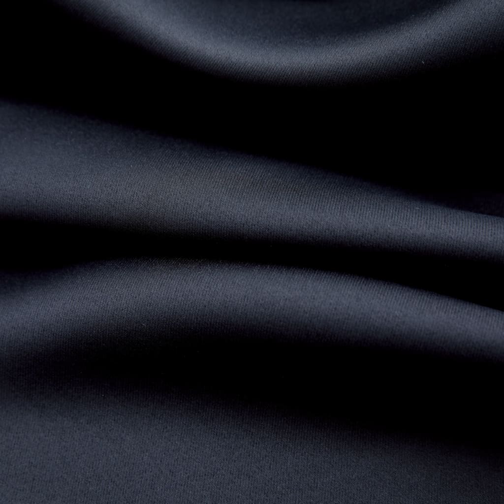 vidaXL Zasłona zaciemniająca z metalowymi kółkami, czarna, 290x245 cm