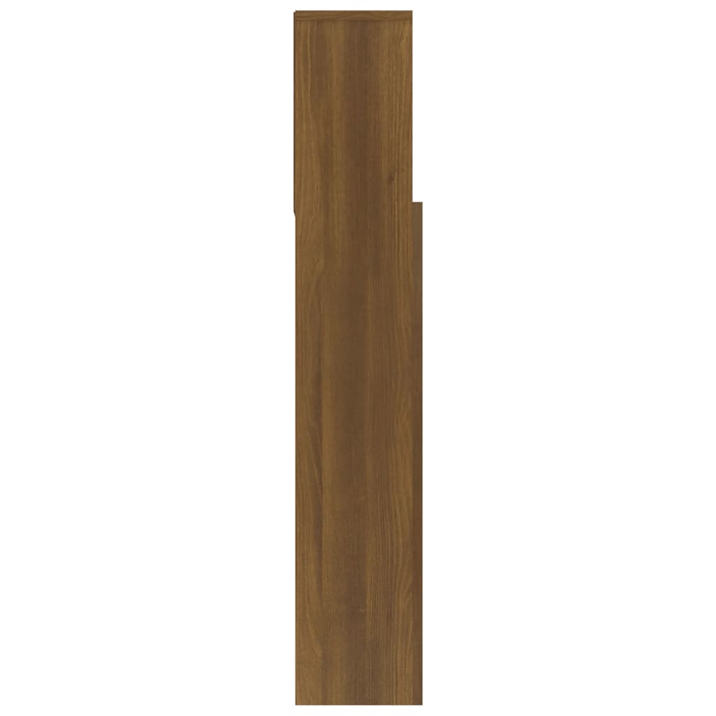 vidaXL Wezgłowie łóżka z półkami, brązowy dąb, 120x19x103,5 cm