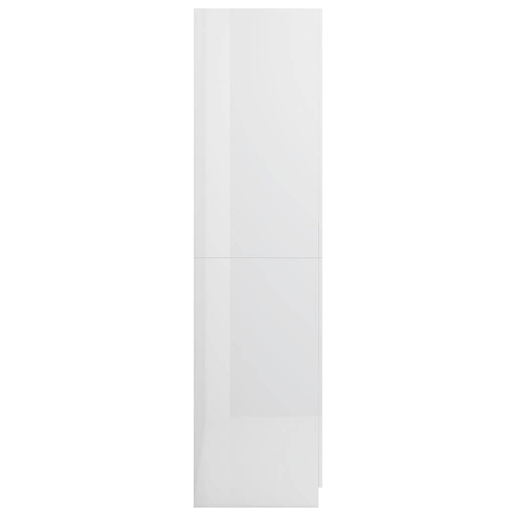 vidaXL Szafa, wysoki połysk, biała, 90 x 52 x 200 cm, płyta wiórowa