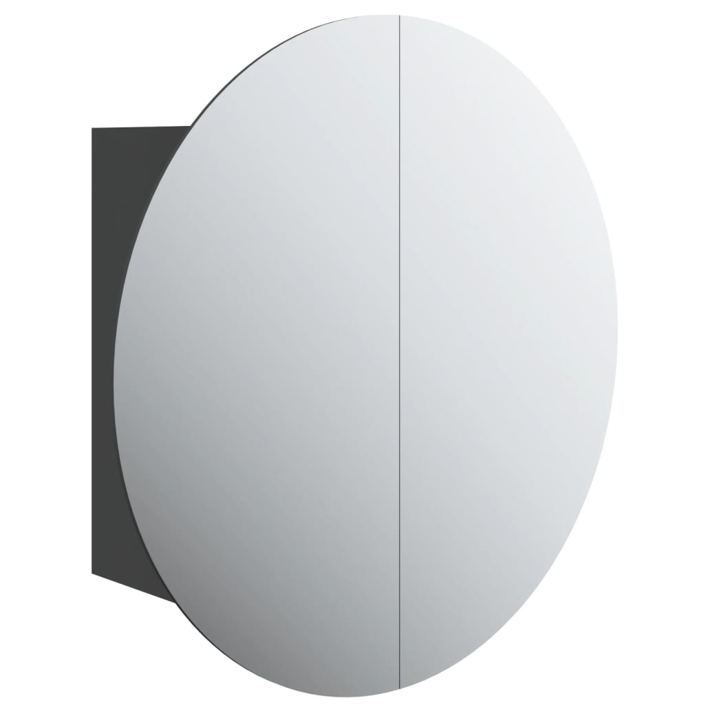 vidaXL Szafka łazienkowa z lustrem i LED, czarny, 47x47x17,5 cm