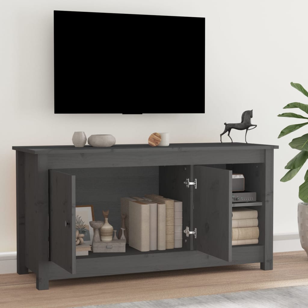 vidaXL Szafka pod telewizor, szara, 103x36,5x52 cm, drewno sosnowe