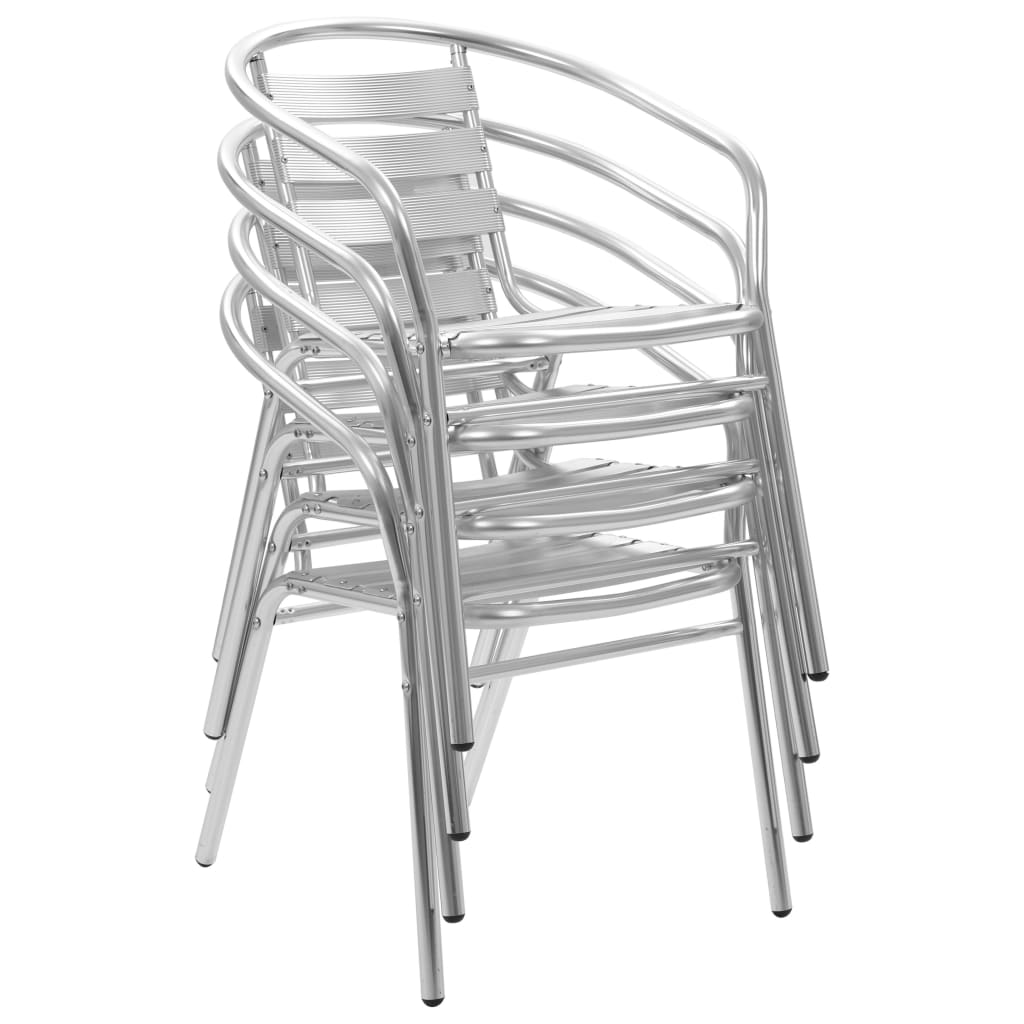 vidaXL Krzesła ogrodowe, sztaplowane, 4 szt., aluminium