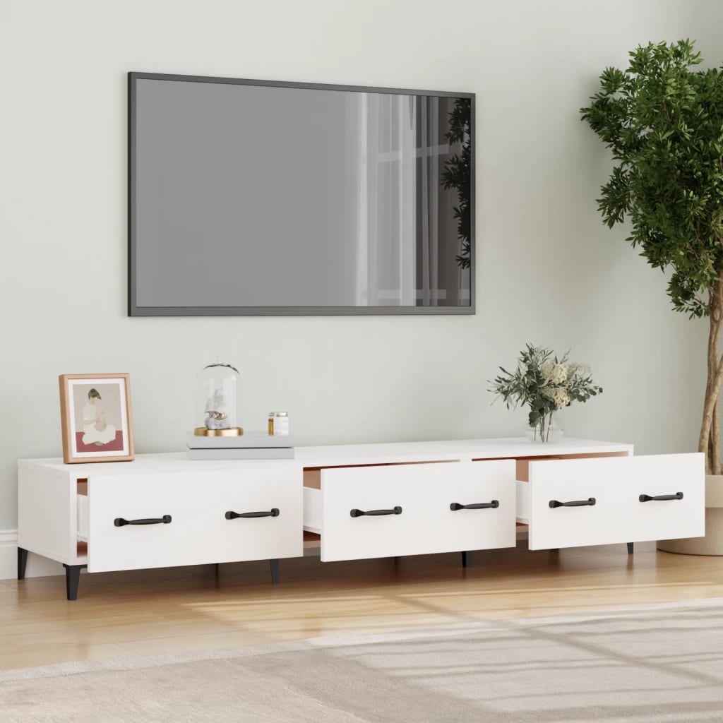 vidaXL Szafka pod TV, biała, 150x34,5x30 cm, materiał drewnopochodny