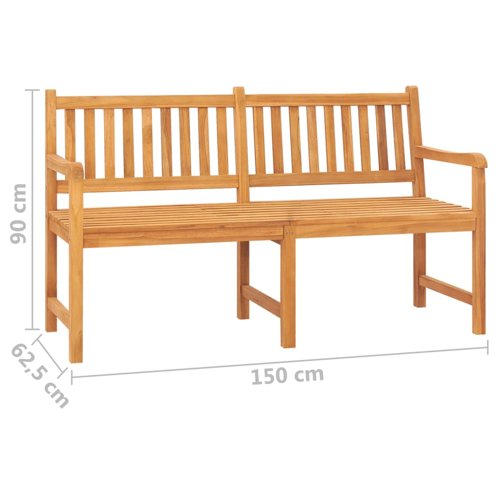 vidaXL 3-osobowa ławka ogrodowa ze stolikiem, 150 cm, drewno tekowe