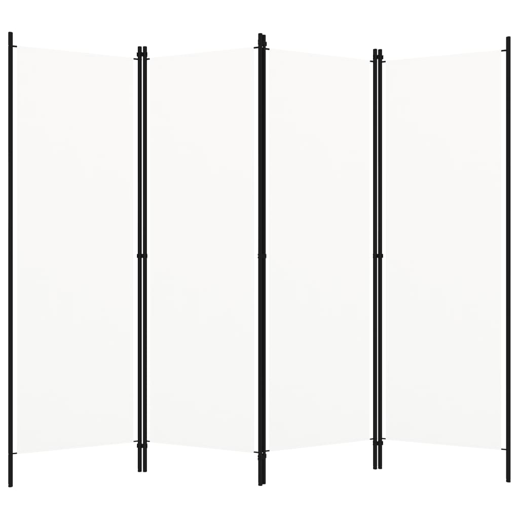 vidaXL Parawan 4-panelowy, biały, 200 x 180 cm