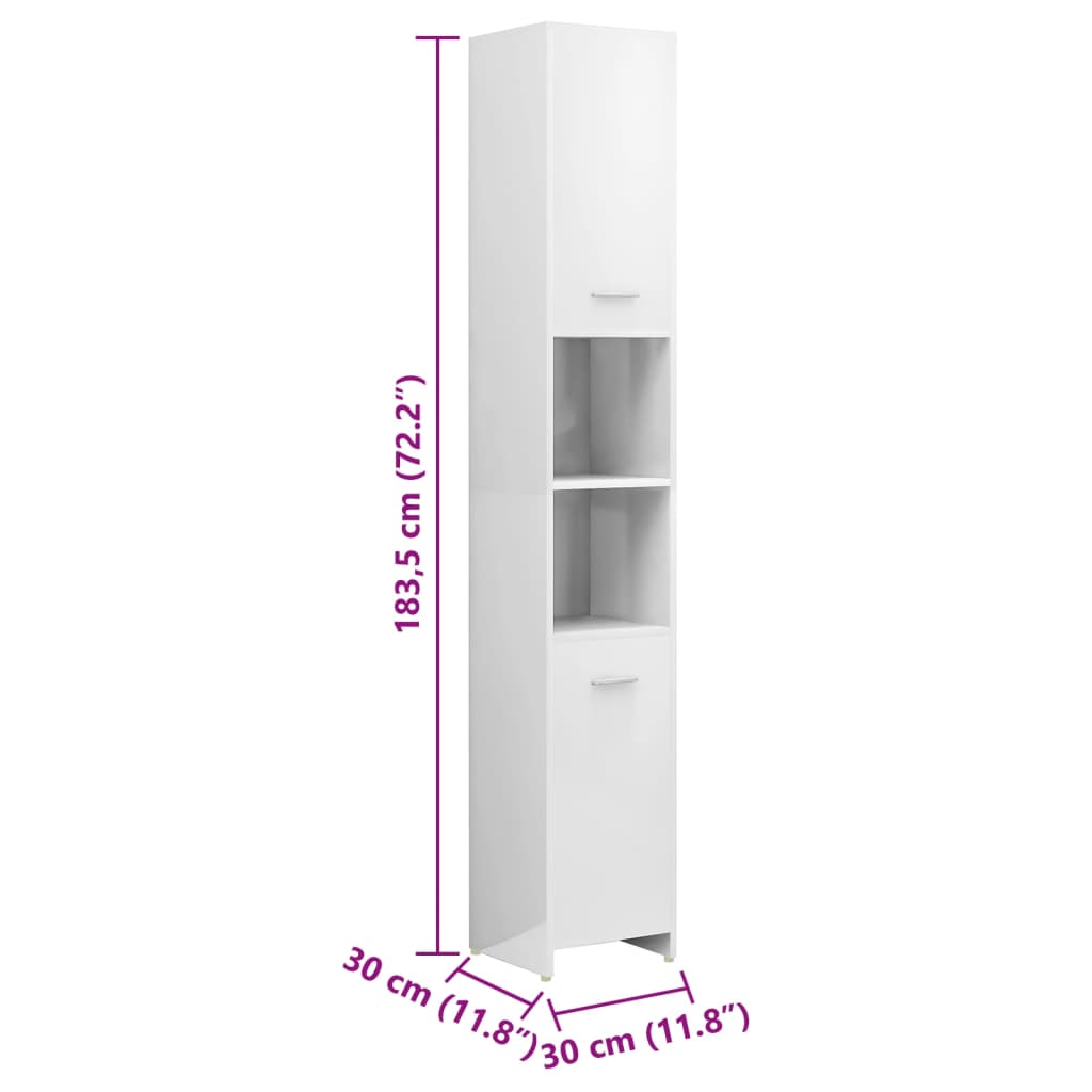 vidaXL 4-częściowy zestaw mebli łazienkowych, biały na wysoki połysk
