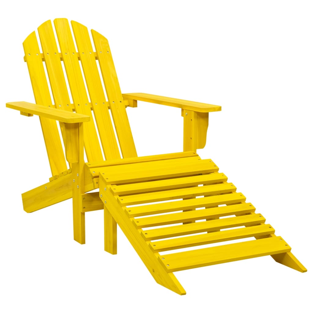 vidaXL Krzesło ogrodowe Adirondack z podnóżkiem, jodłowe, żółte