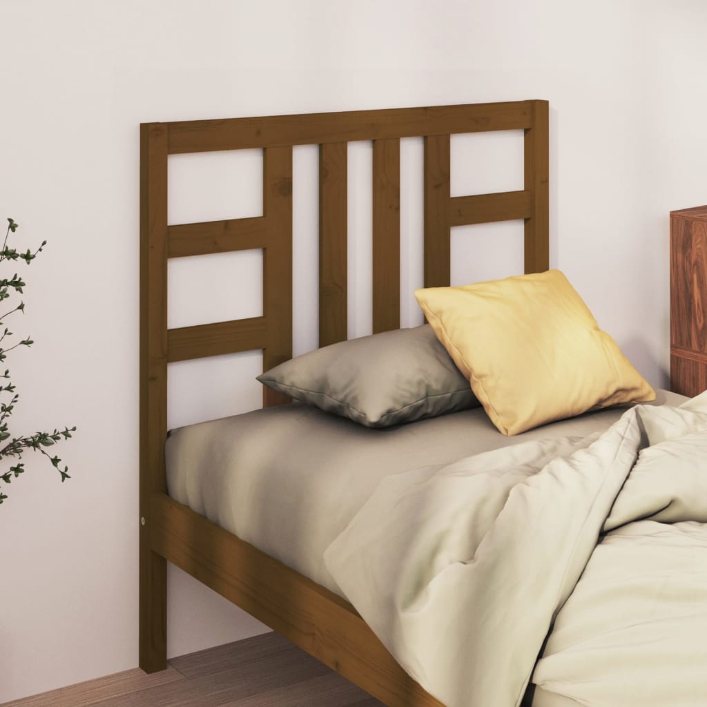 vidaXL Wezgłowie łóżka, miodowy brąz, 81x4x100 cm, lite drewno sosnowe