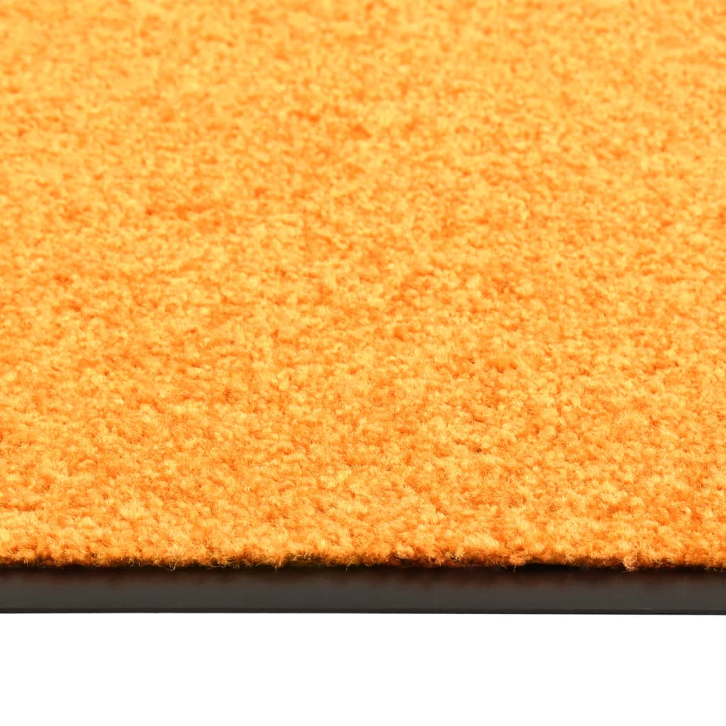 vidaXL Wycieraczka z możliwością prania, pomarańczowa, 90 x 120 cm
