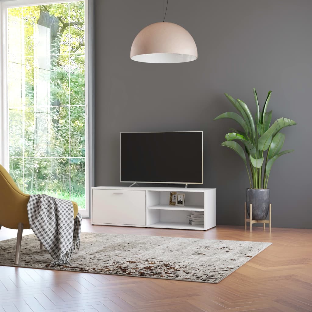 vidaXL Szafka pod TV, biała, 120x34x37 cm, materiał drewnopochodny