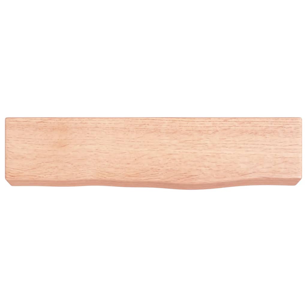 vidaXL Półka, jasnobrązowa, 40x10x6 cm, lakierowane lite drewno dębowe
