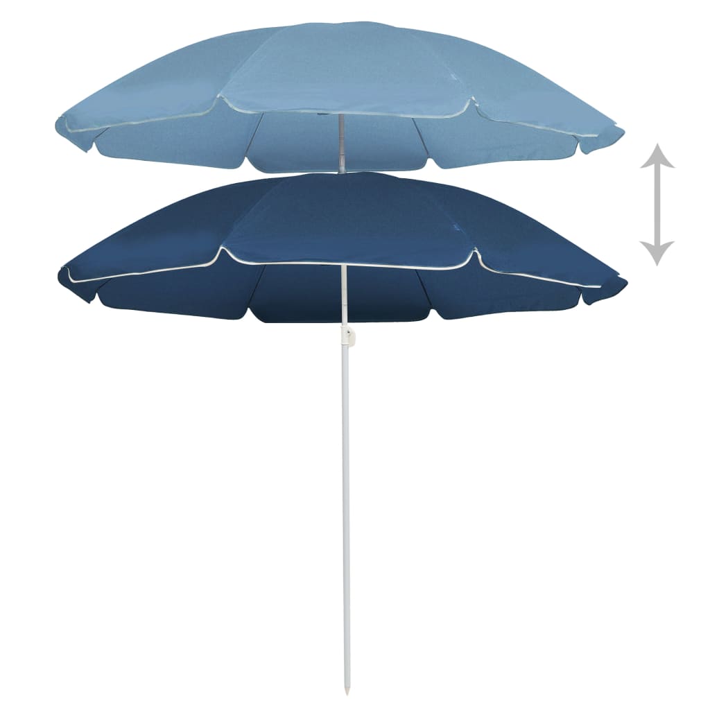 vidaXL Parasol ogrodowy na stalowym słupku, niebieski, 180 cm