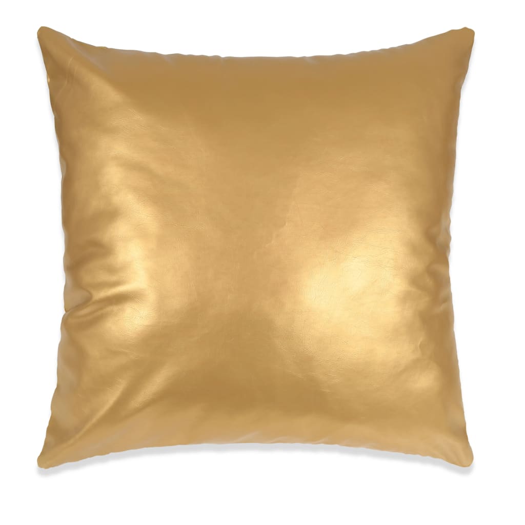 vidaXL 2-częściowy zestaw poduszek z PU, 60x60 cm, złoty