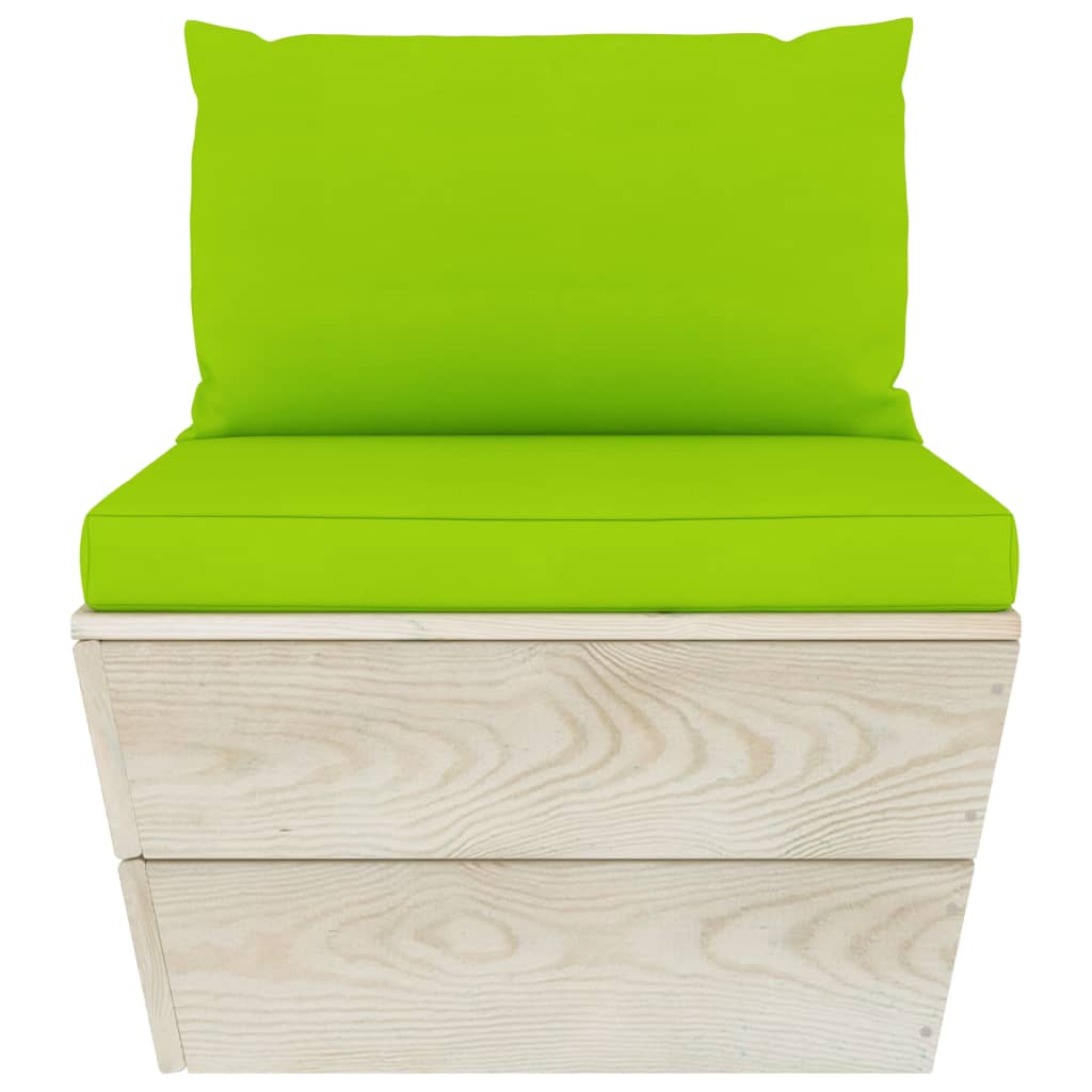vidaXL Ogrodowa sofa 3-osobowa z palet, z poduszkami, drewno świerkowe
