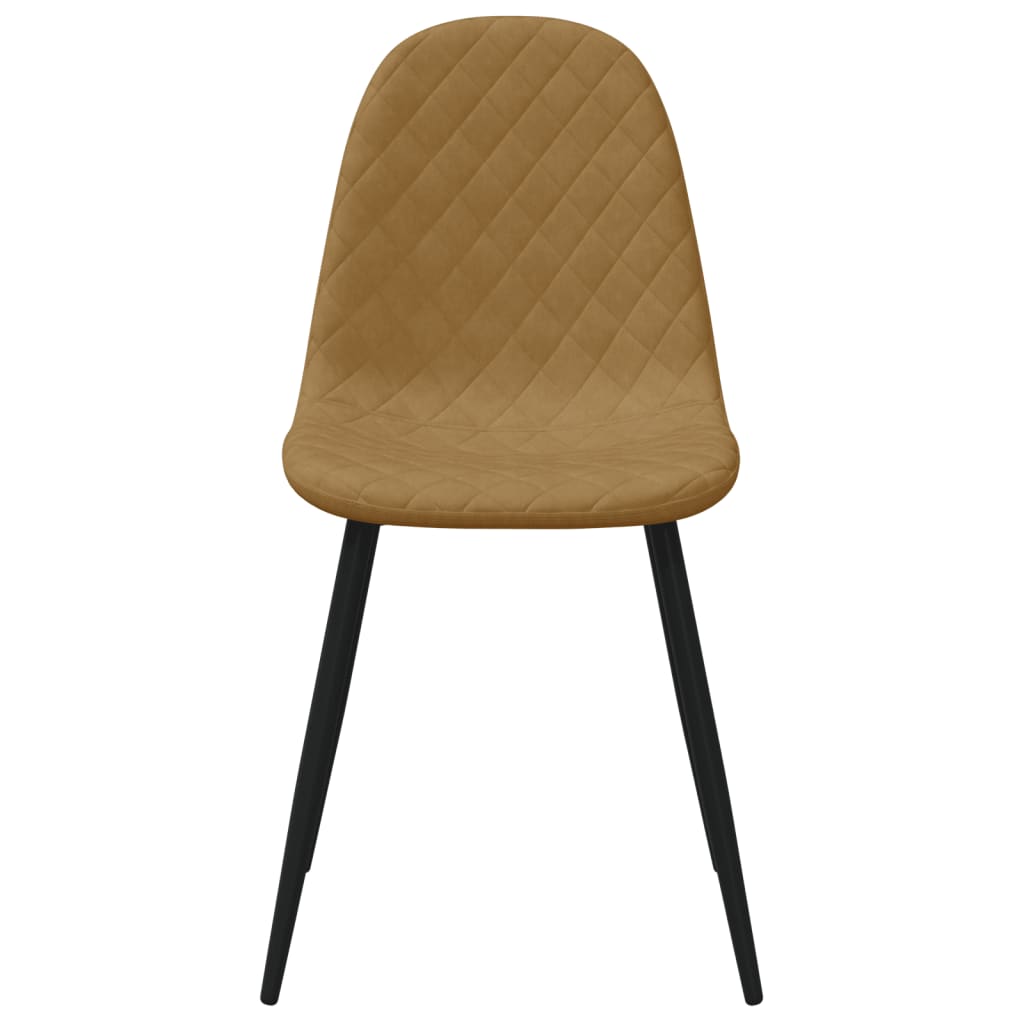 vidaXL Krzesła stołowe, 4 szt., brązowe, obite aksamitem