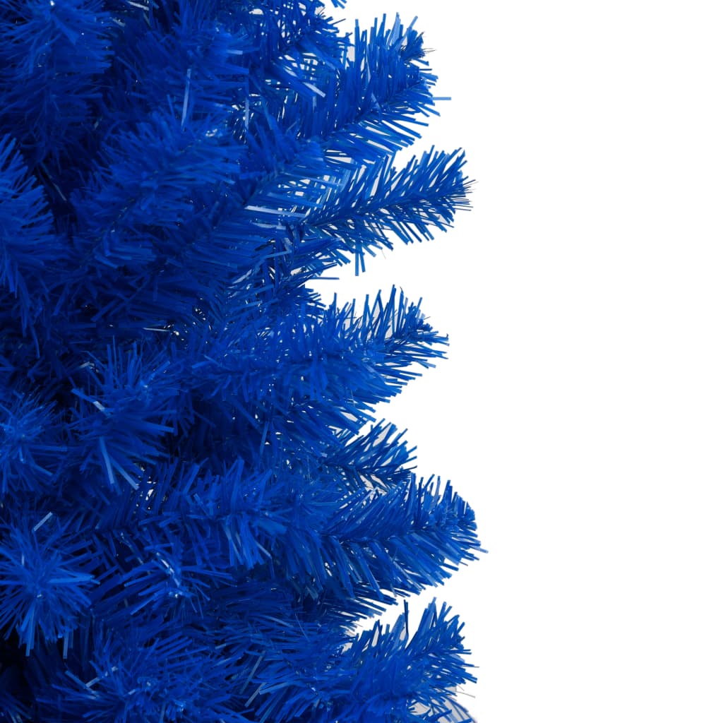 vidaXL Sztuczna choinka z lampkami i stojakiem, niebieska, 150 cm, PVC