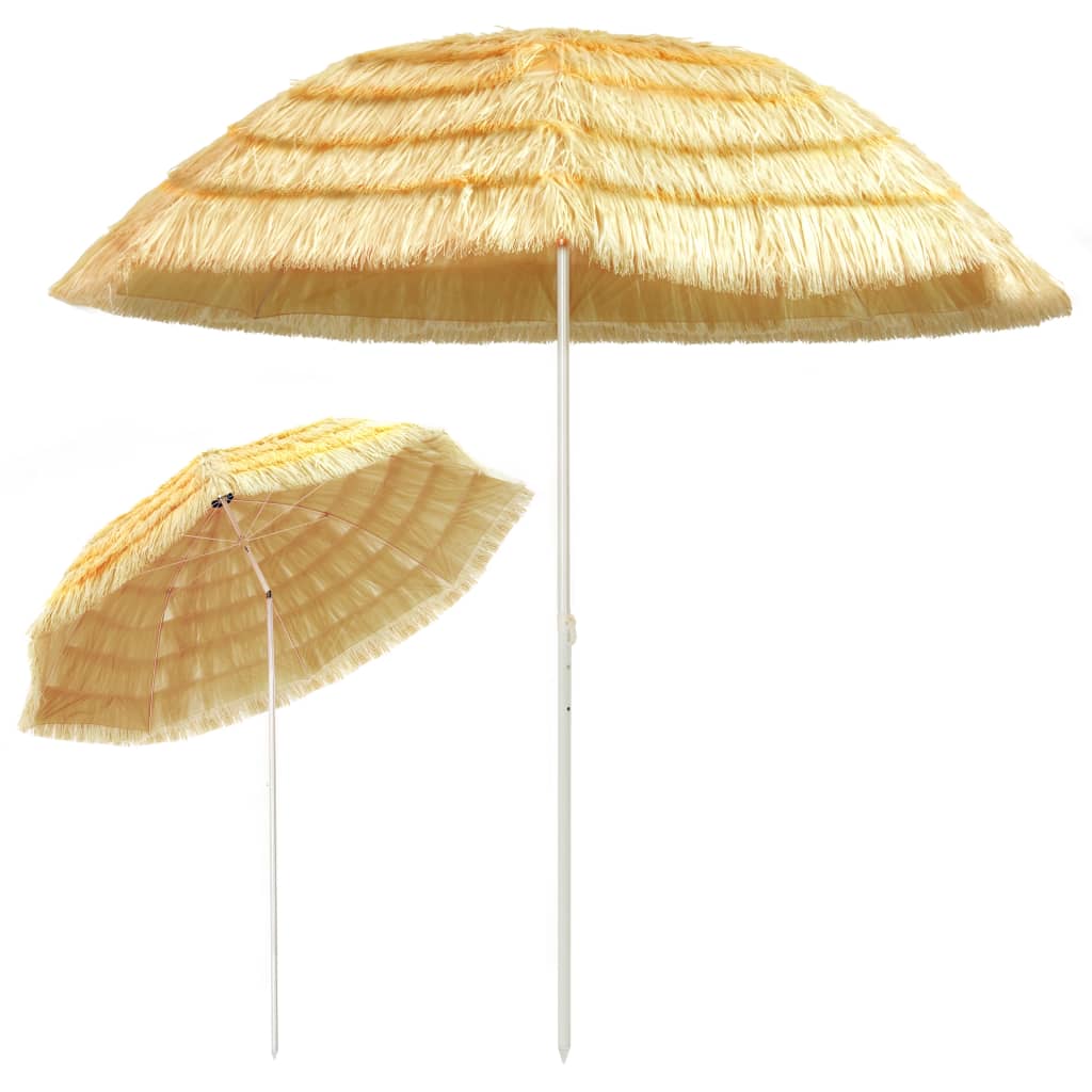 vidaXL Parasol plażowy w stylu hawajskim, naturalny, 300 cm