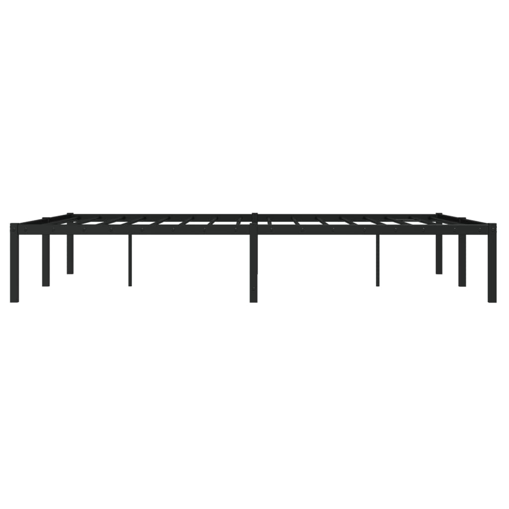 vidaXL Metalowa rama łóżka, czarna, 135x190 cm