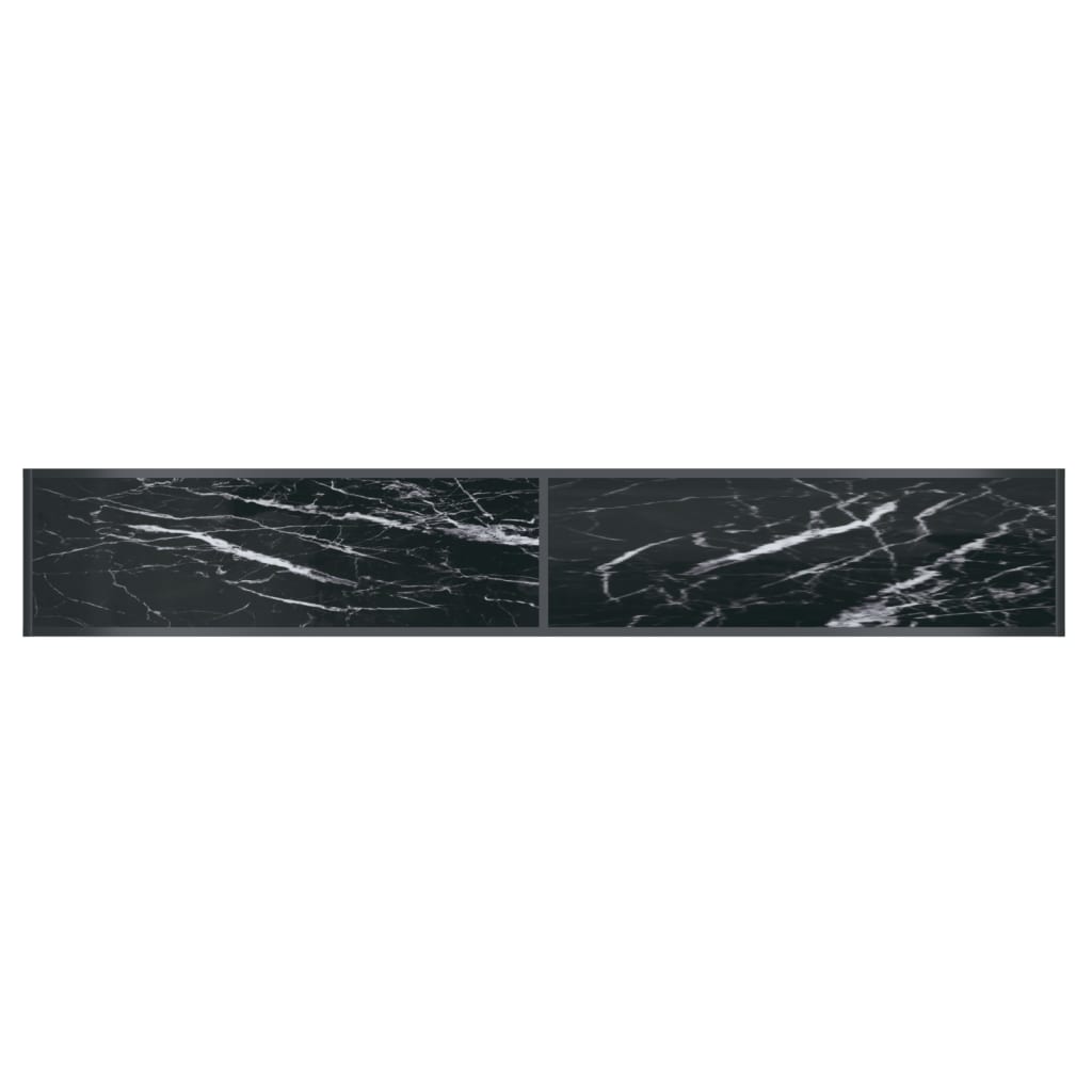 vidaXL Stolik konsolowy, czarny, 220x35x75,5 cm, szkło hartowane