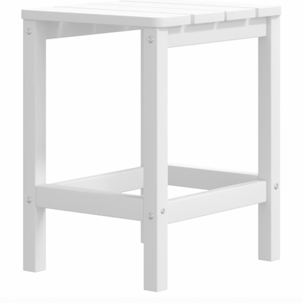 vidaXL Krzesło Adirondack z podnóżkiem i stolikiem, HDPE, białe