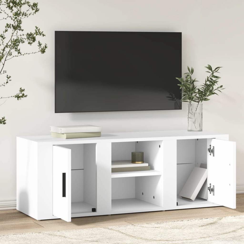 vidaXL Szafka pod TV, biała, 100x31,5x35 cm, materiał drewnopochodny