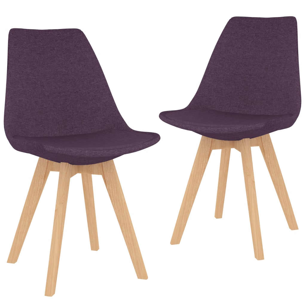 vidaXL Krzesła stołowe, 2 szt., fioletowe, obite tkaniną