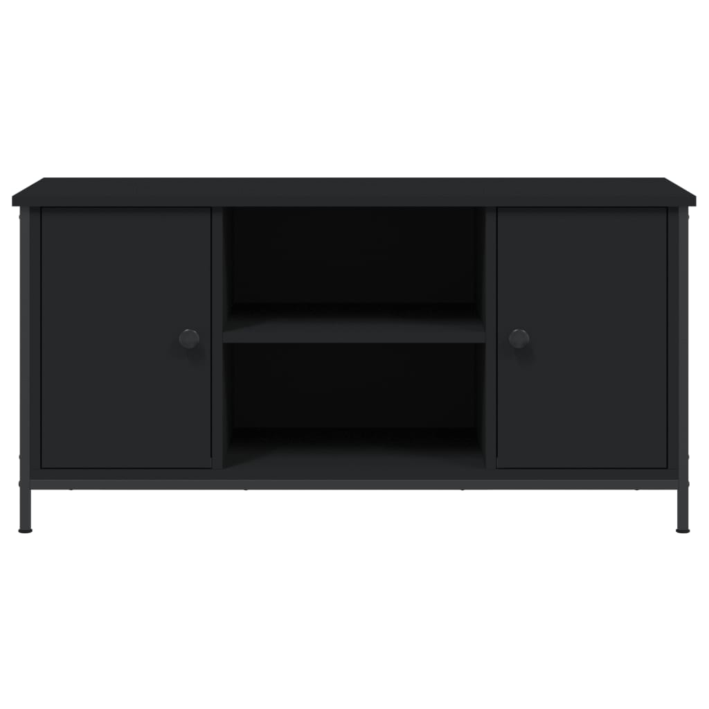 vidaXL Szafka pod TV, czarna, 100x40x50 cm, materiał drewnopochodny