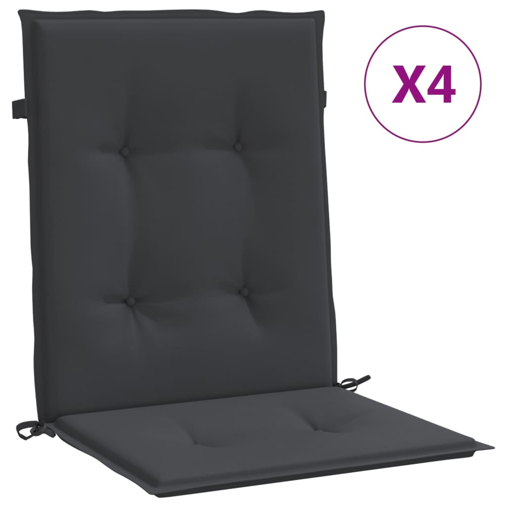 vidaXL Poduszki na krzesła ogrodowe, 4 szt., czarne, 100x50x3 cm