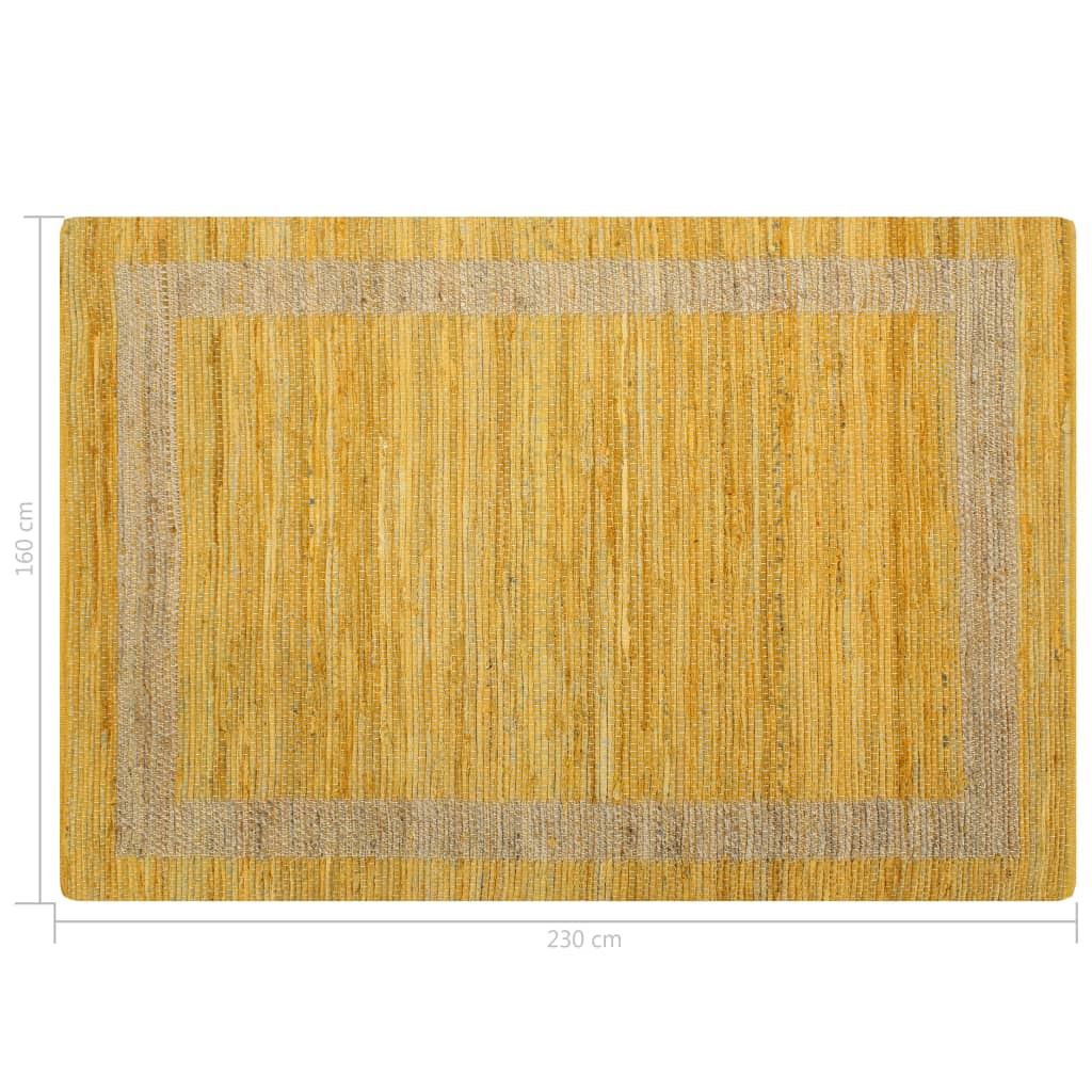 vidaXL Ręcznie wykonany dywan, juta, żółty, 160x230 cm