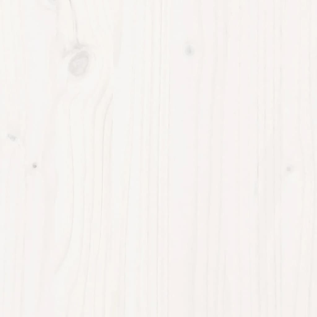 vidaXL Podnóżek ogrodowy z poduszką, biały, lite drewno sosnowe