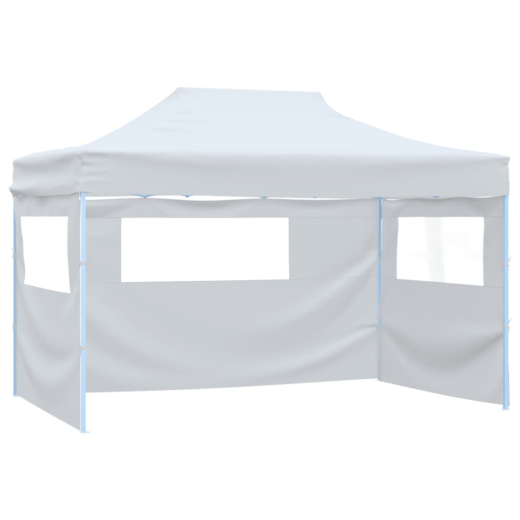 vidaXL Rozkładany namiot imprezowy z 4 ściankami, 3 x 4,5 m, biały