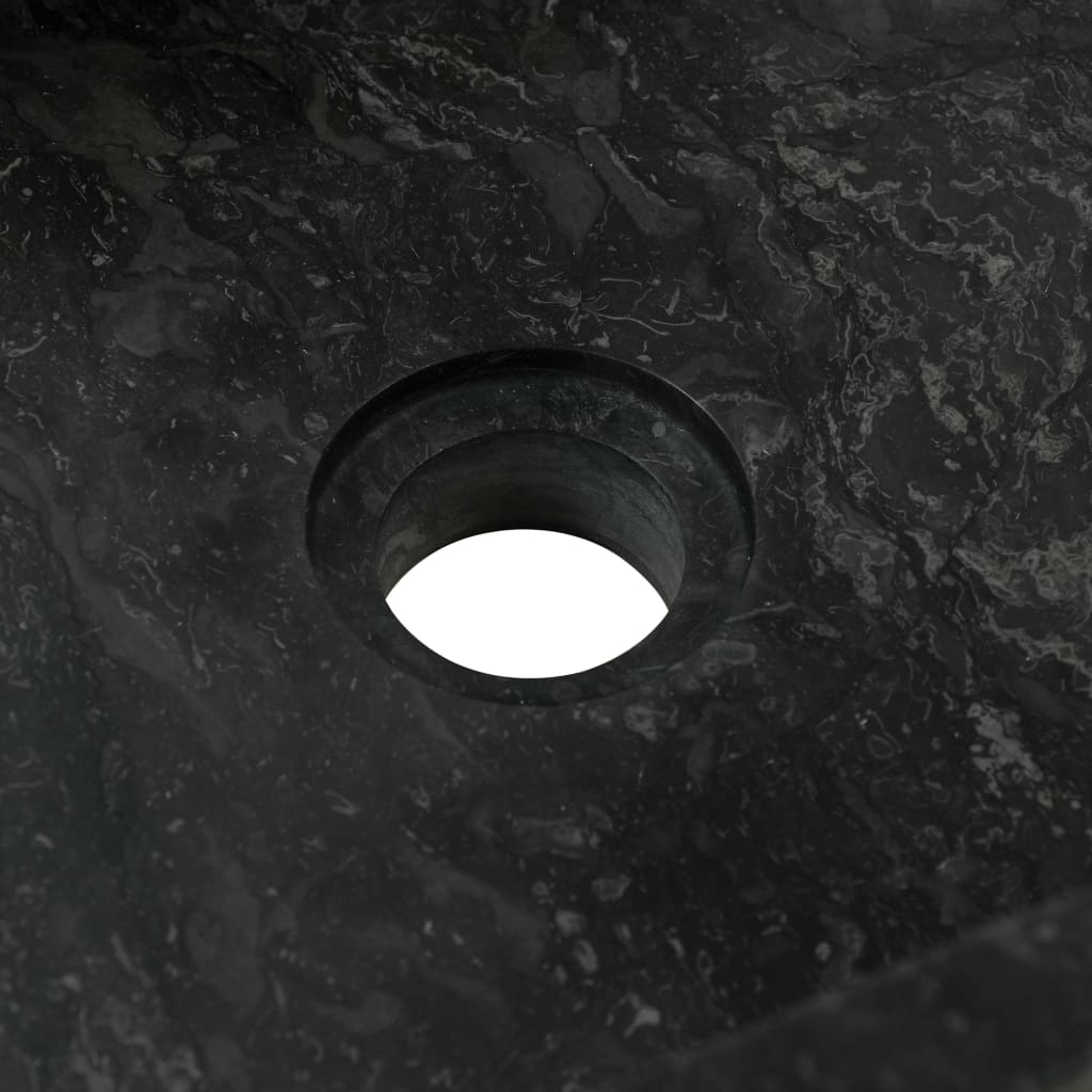 vidaXL Szafka łazienkowa z marmurową, czarną umywalką, drewno tekowe