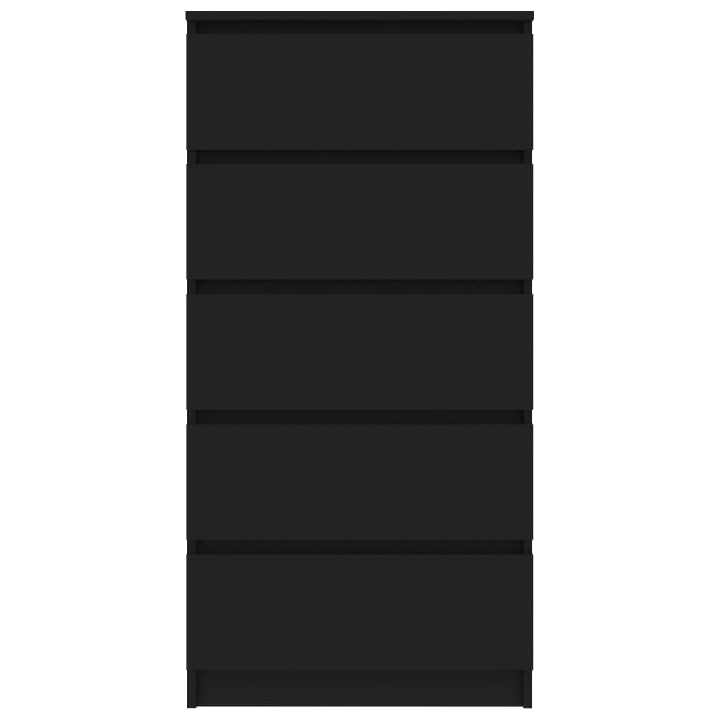 vidaXL Komoda, czarna, 60x35x121 cm, płyta wiórowa