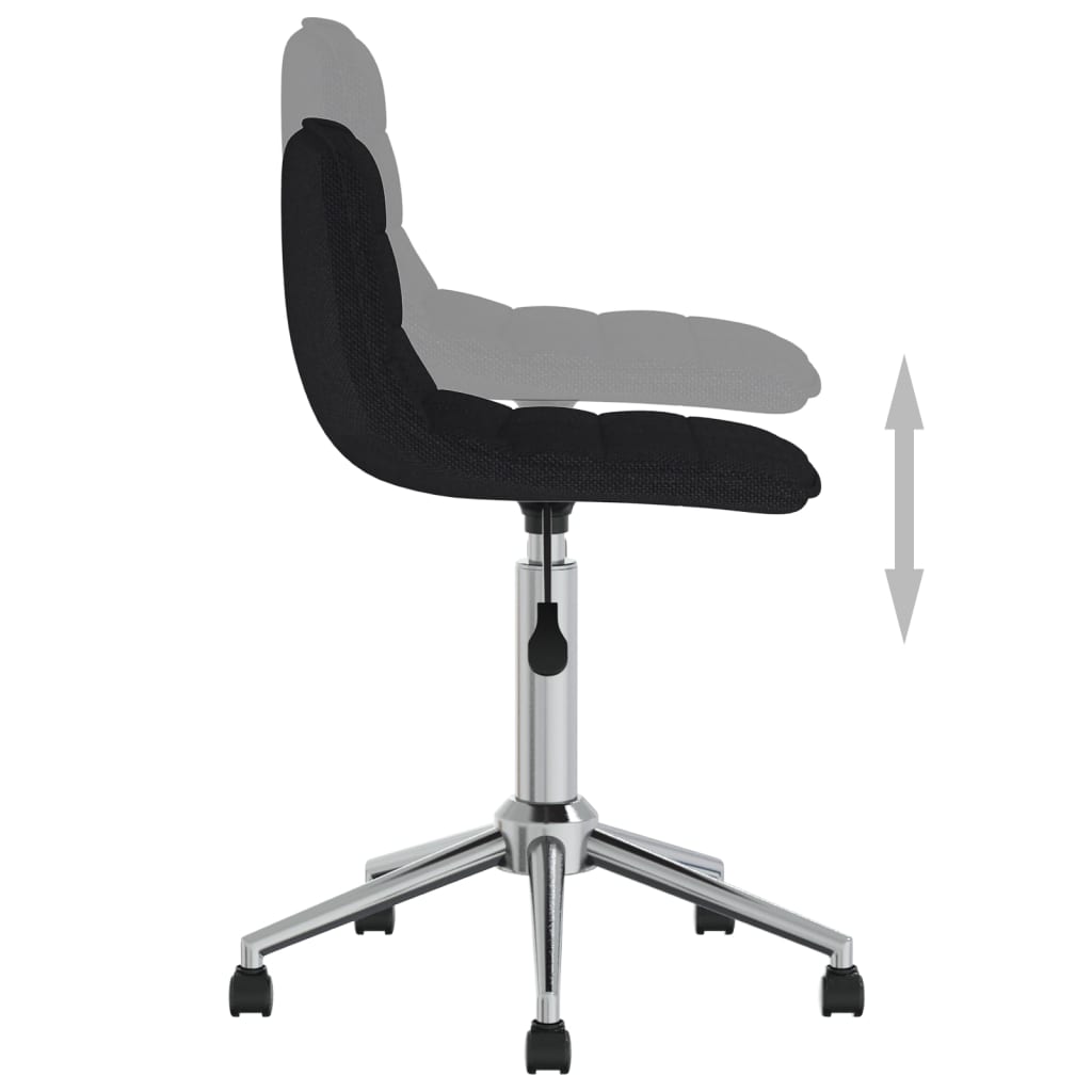 vidaXL Obrotowe krzesło biurowe, czarne, obite tkaniną