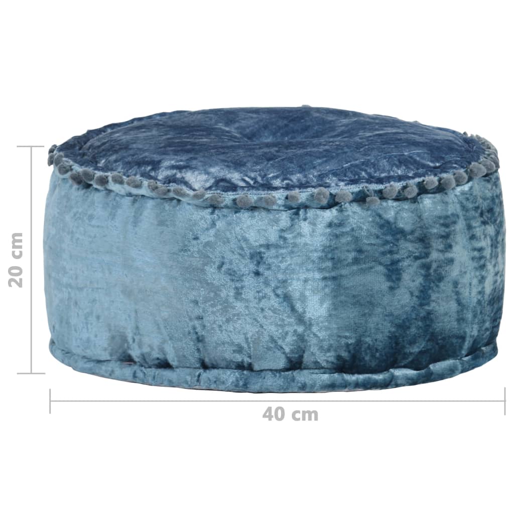 vidaXL Puf, okrągły, aksamitny, 40x20 cm, niebieski