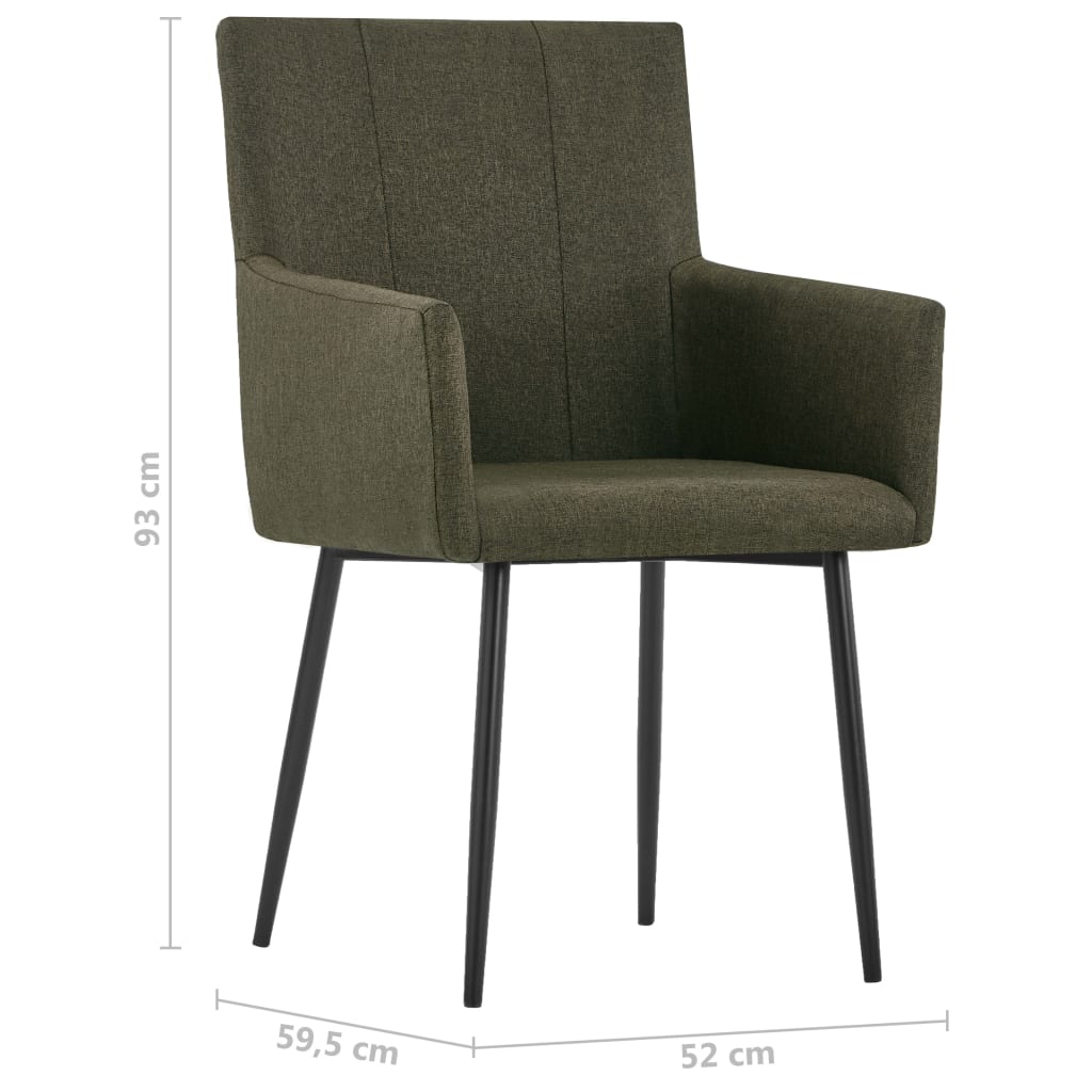 vidaXL Krzesła jadalniane z podłokietnikami, 2 szt., brązowe, tkanina