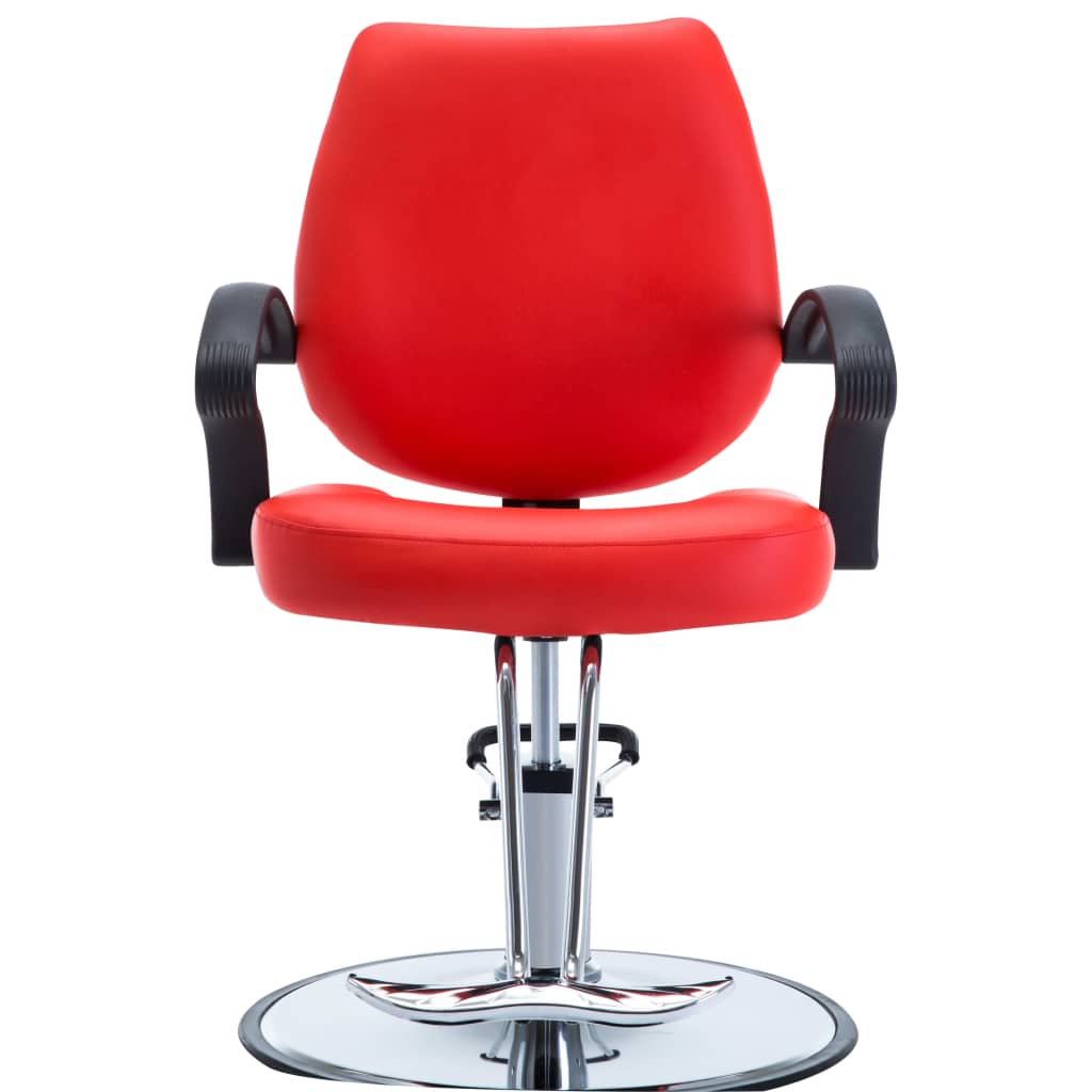 vidaXL Fotel barberski ze sztucznej skóry, czerwony